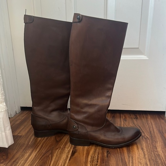 Frye Brown Melissa Leather riding boots sz 7.5 - Picture 1 of 5